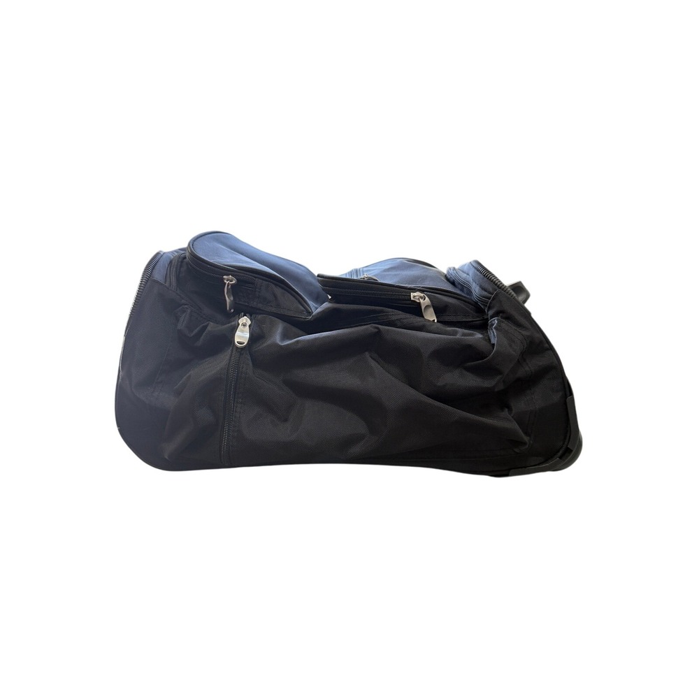 Black Rolling Duffel Bag with Handle‎ & Wheels — Spacious Travel or Gym Carry-On